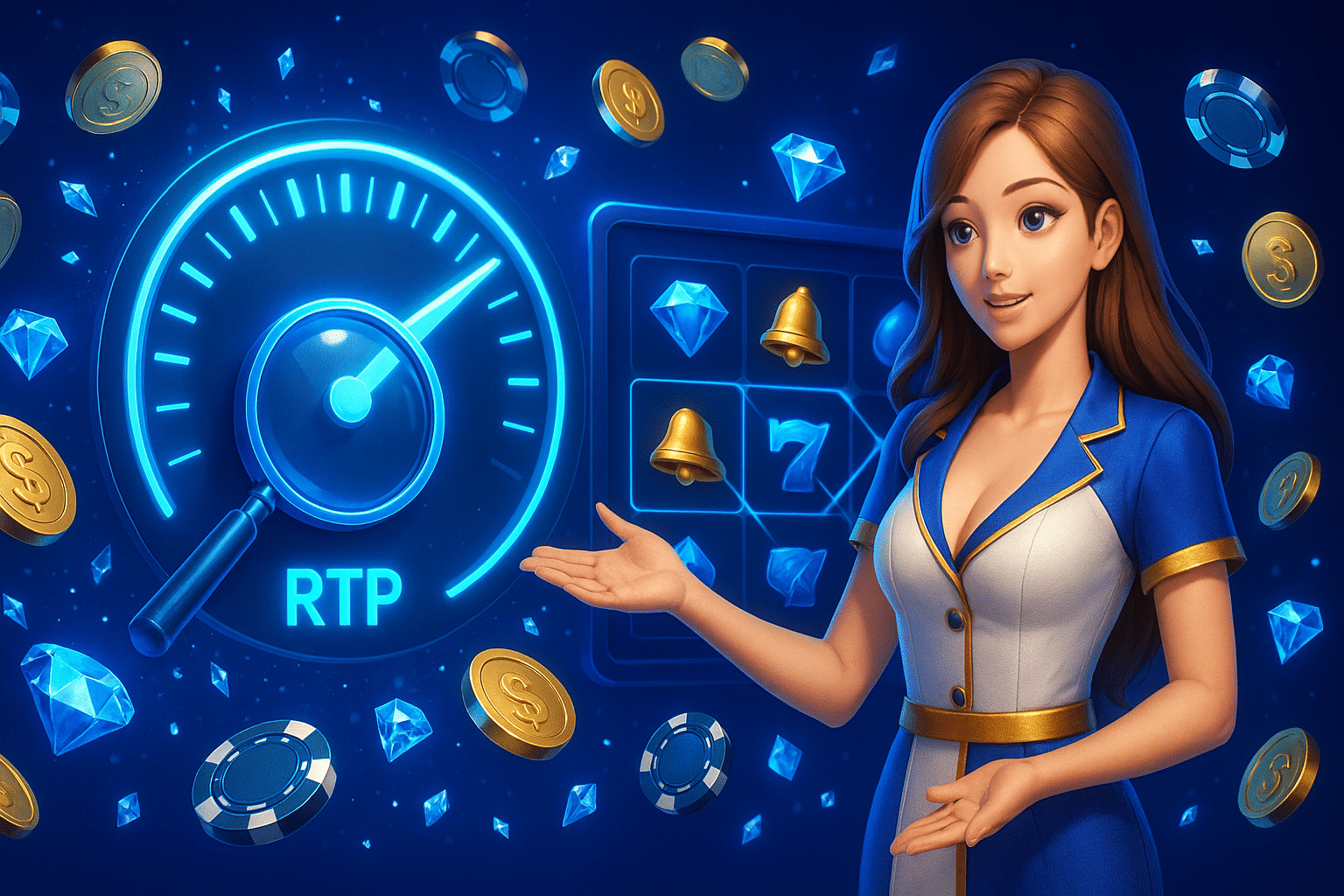 วิธีเช็คค่า RTP 96%+ ในหน้าเกมและตารางจ่าย ภาพประกอบเทคนิคสล็อตแตกง่ายด้วย ค่า RTP สล็อต